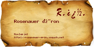 Rosenauer Áron névjegykártya